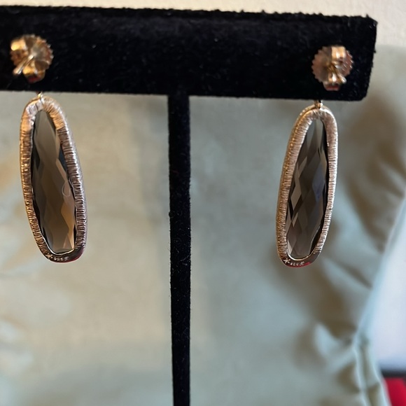 Michelle Albala smokey quartz and citrine earrings - Picture 3 of 5